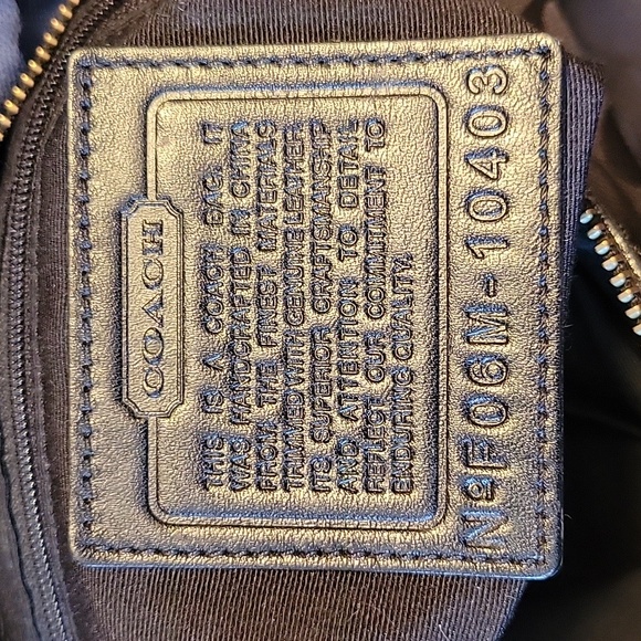 COACH BLACK CANVAS LEATHER C LOGO ADJUSTABLE STRAP CROSSBODY SATCHEL BRASS - Picture 9 of 9